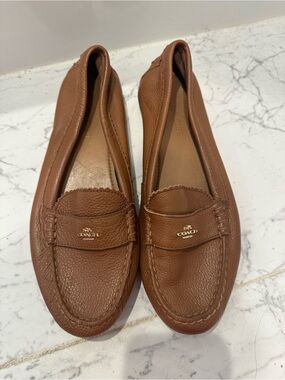 Coach Women’s Tan Leather Penny Loafers